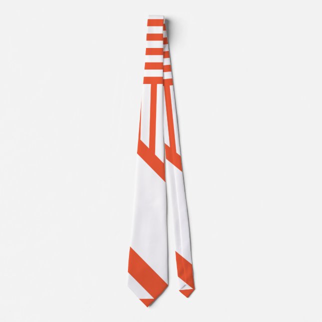Corbata Bandas triangulares - Naranja y blanco (Anverso)