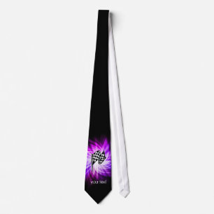 Corbata Bandera a cuadros; púrpura