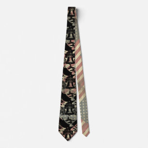 Corbata Bandera Americana Grunge Águila Calva Patriótica 