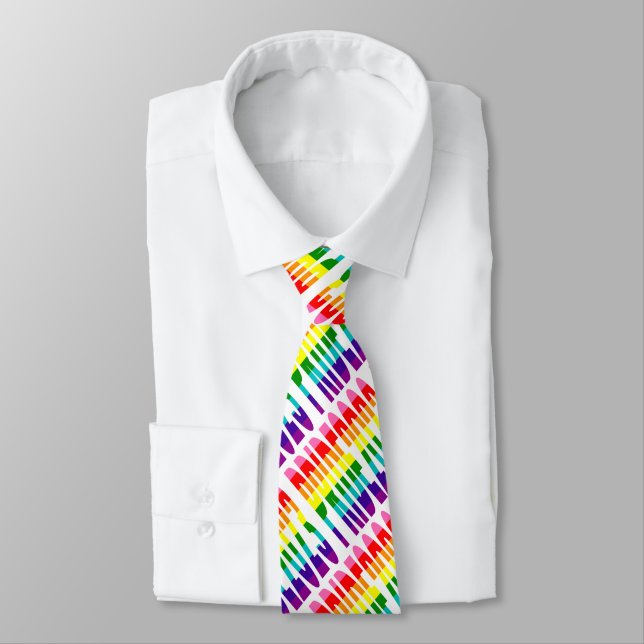 Corbata Bandera arco iris LGBT Original 8 franjas Orgullo  (Atado)