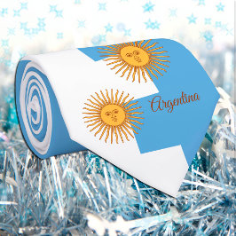 Corbata Bandera Argentina y Argentina Sol negocios/deporte
