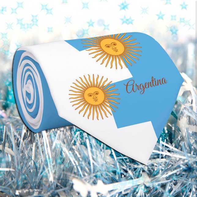 Corbata Bandera Argentina y Argentina Sol negocios/deporte (Subido por el creador)