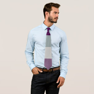 Corbata Bandera asexual Gris púrpura raya LGBT