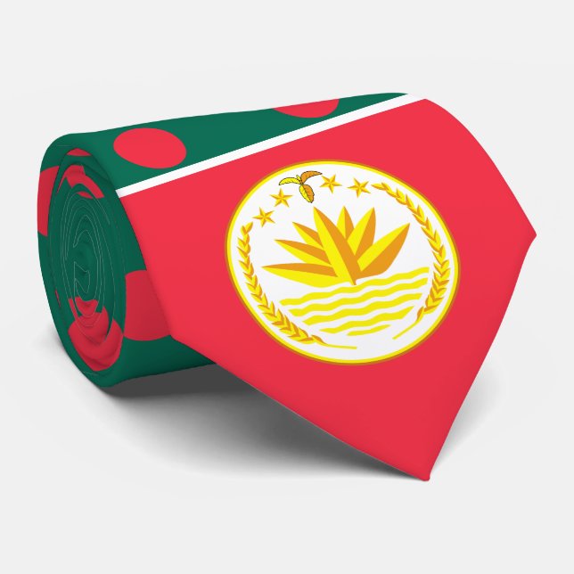 Corbata Bandera bangladesí y emblema nacional, Bangladesh (Enrollado)