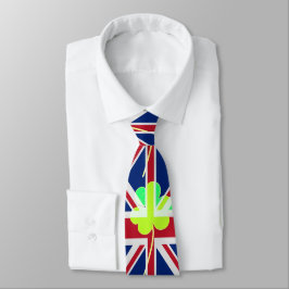 Corbata Bandera británica irlandesa Shamrock Clover St. Pa