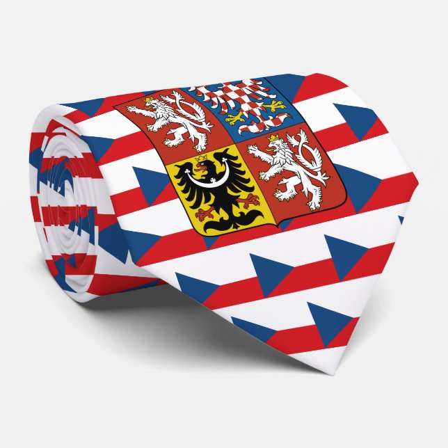 Corbata Bandera checa y mayor escudo de armas, República C (Enrollado)