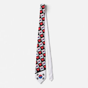 Corbata Bandera coreana y patrón cardíaco en Corea del Sur