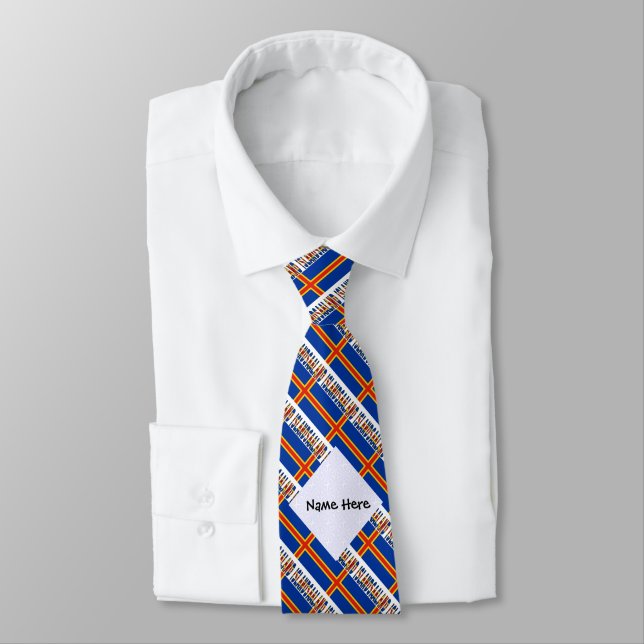 Corbata Bandera de Aaland Islands Ålander personalizada (Atado)