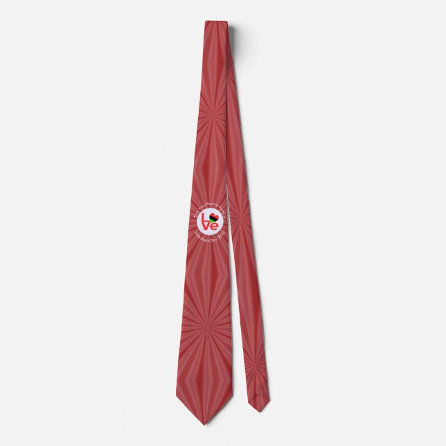 Corbata Bandera de AMOR con letras rojas personalizadas af (Anverso)