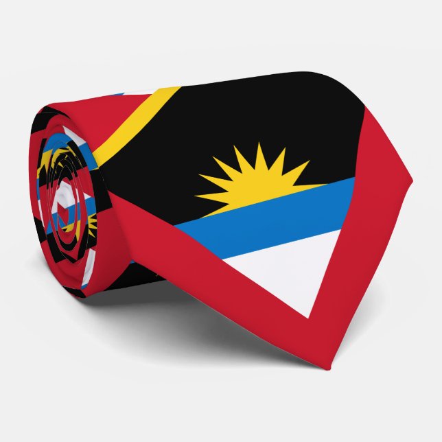 Corbata Bandera de Antigua y Barbuda, Antigua Barbudan (Enrollado)