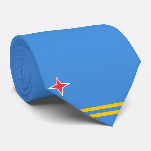 Corbata Bandera de Aruba (Enrollado)
