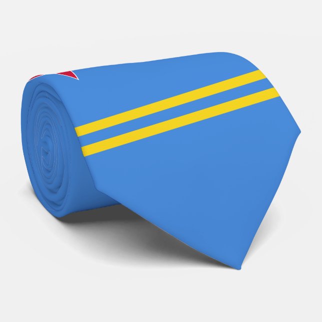 Corbata Bandera de Aruba (Enrollado)