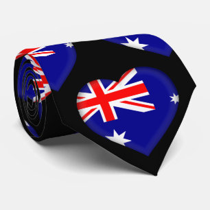 Corbata Bandera de Australia Colores Patrón cardíaco Nata 