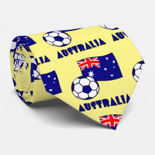 Corbata Bandera de Australia de fútbol azul con fondo amar