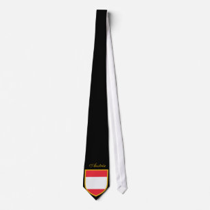 Corbata Bandera de Austria Personalizada - Nombre personal