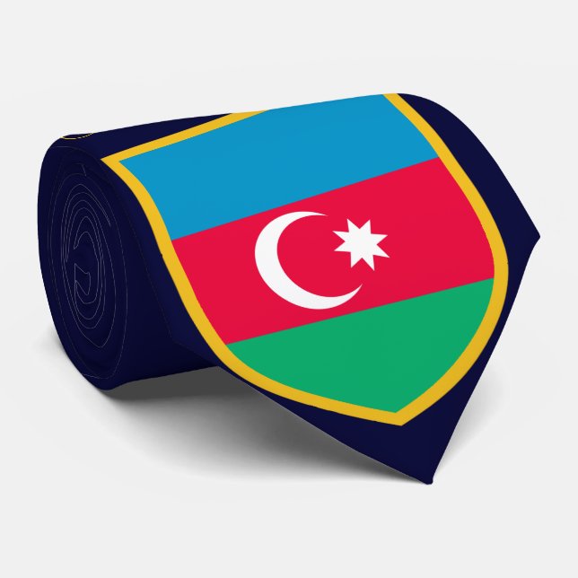 Corbata Bandera de Azerbaiyán personalizada (Enrollado)