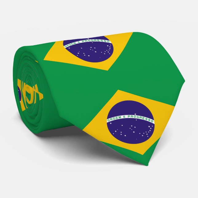 Corbata Bandera de Brasil (Enrollado)