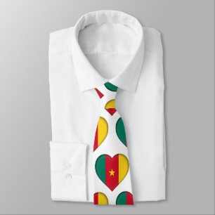 Corbata Bandera de Camerún Colores Patrón cardíaco