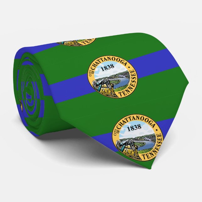 Corbata Bandera de Chattanooga, Tennessee (Enrollado)