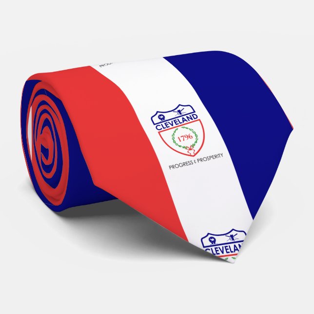 Corbata Bandera de Cleveland, Ohio Neck Tie (Enrollado)
