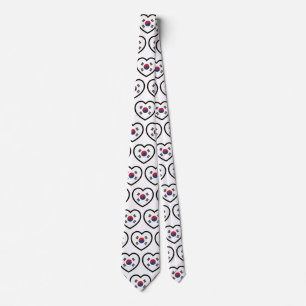 Corbata Bandera de Corea del Sur Corazón