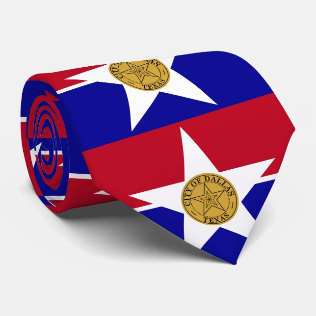 Corbata Bandera de Dallas, Texas Neck Tie (Enrollado)