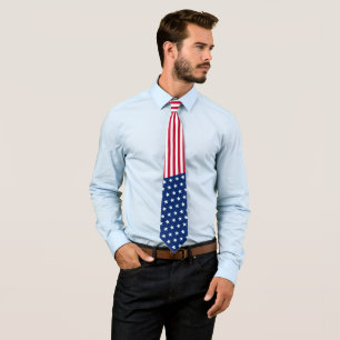 Corbata Bandera de EE. UU. Estrellas y Franjas Rojo Blanco