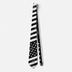 Corbata Bandera de Estados Unidos, blanco y negro