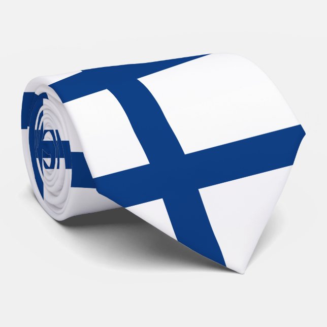 Corbata Bandera de Finlandia Blue Cross Suomi (Enrollado)
