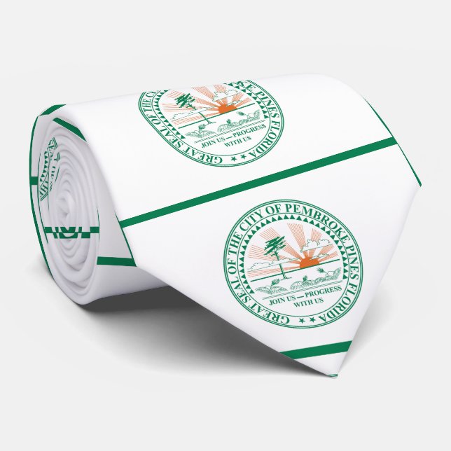 Corbata Bandera de Fort Pembroke Pines, Florida (Enrollado)