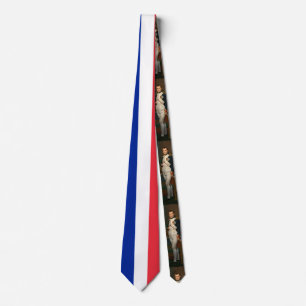 Corbata Bandera de Francia y retrato de Napoleón Bonapart