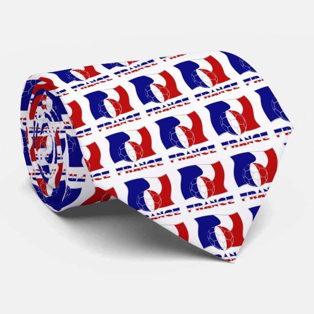 Corbata Bandera de fútbol francesa personalizada (Enrollado)