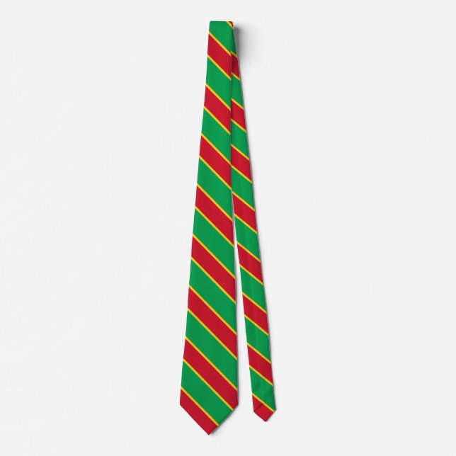 Corbata Bandera de Guyana Elegante dedo del cuello patriót (Anverso)