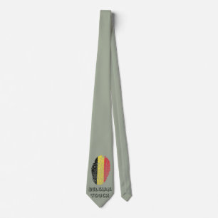 Corbata Bandera de huellas dactilares de Bélgica