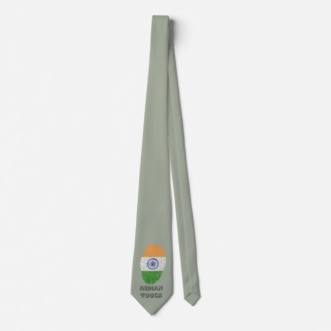 Corbata Bandera de huellas dactilares de India (Anverso)