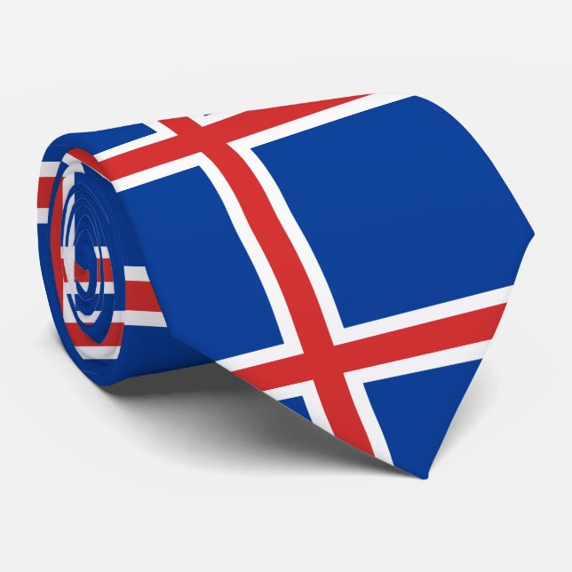 Corbata Bandera de Islandia (Enrollado)