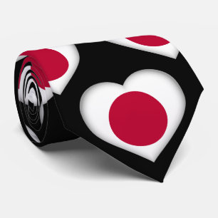 Corbata Bandera de Japón Colores Patrón cardíaco Nata de c