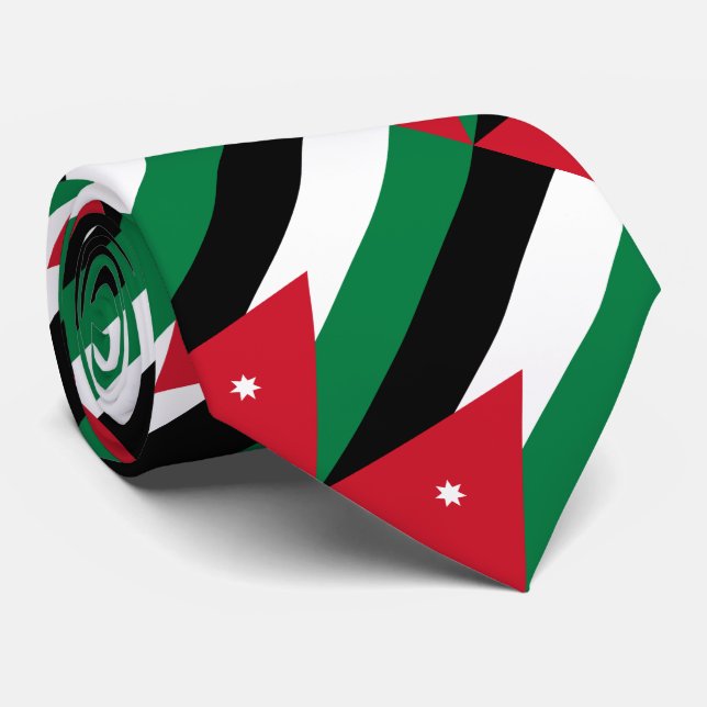 Corbata Bandera de Jordania (Enrollado)