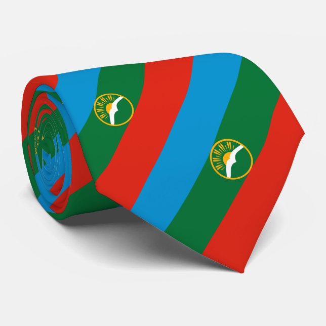 Corbata Bandera de Karachay Cherkessia (Enrollado)