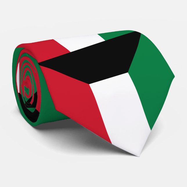 Corbata Bandera de Kuwait (Enrollado)