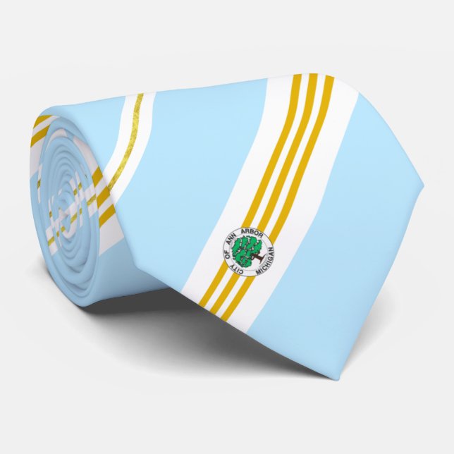 Corbata Bandera de la ciudad de Ann Arbor (Michigan) (Enrollado)