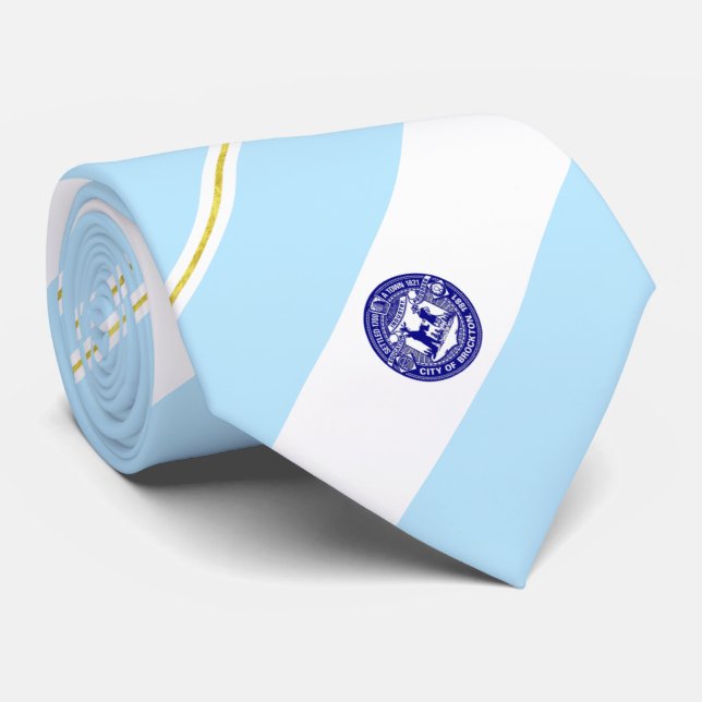 Corbata Bandera de la ciudad de Brockton (Massachusetts) (Enrollado)