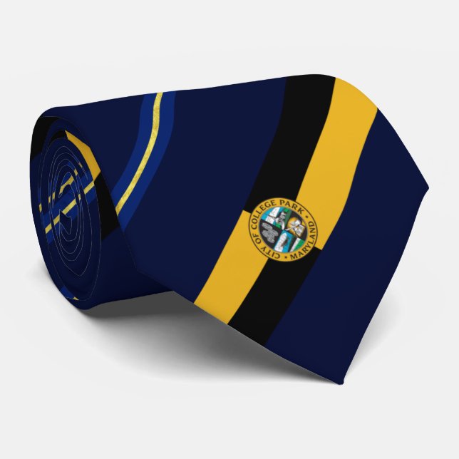 Corbata Bandera de la ciudad de College Park (Maryland) Ne (Enrollado)