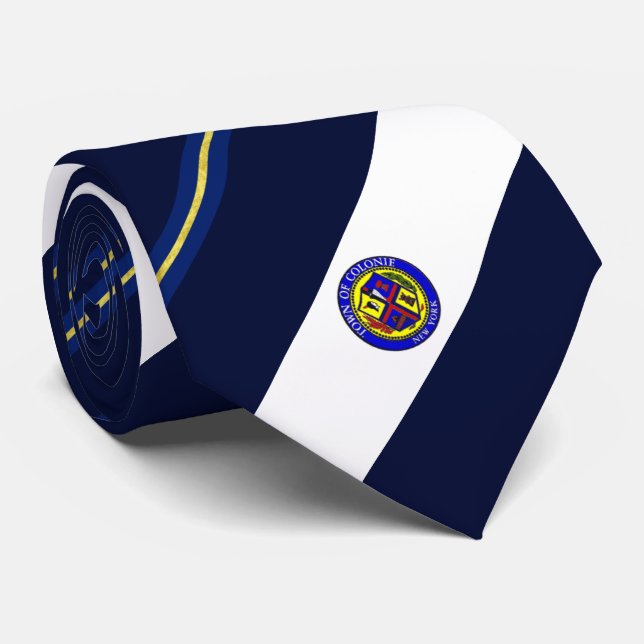 Corbata Bandera de la ciudad de Colonie (Nueva York) (Enrollado)