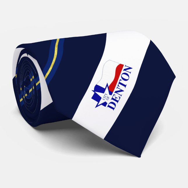 Corbata Bandera de la ciudad de Denton (Texas) Neck Tie (Enrollado)