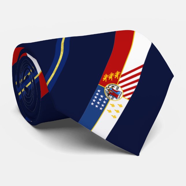 Corbata Bandera de la ciudad de Detroit (Michigan) (Enrollado)