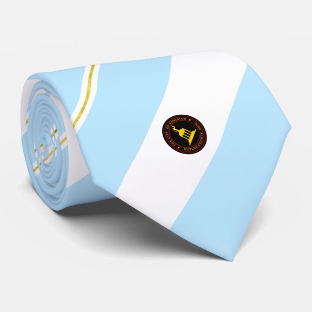 Corbata Bandera de la ciudad de Hamilton (Ohio) Neck Tie (Enrollado)