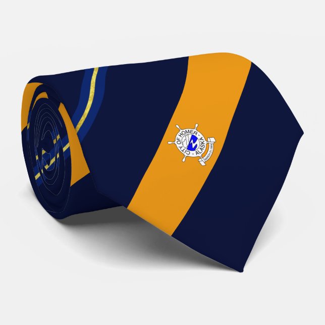 Corbata Bandera de la ciudad de Homer (Alaska) (Enrollado)