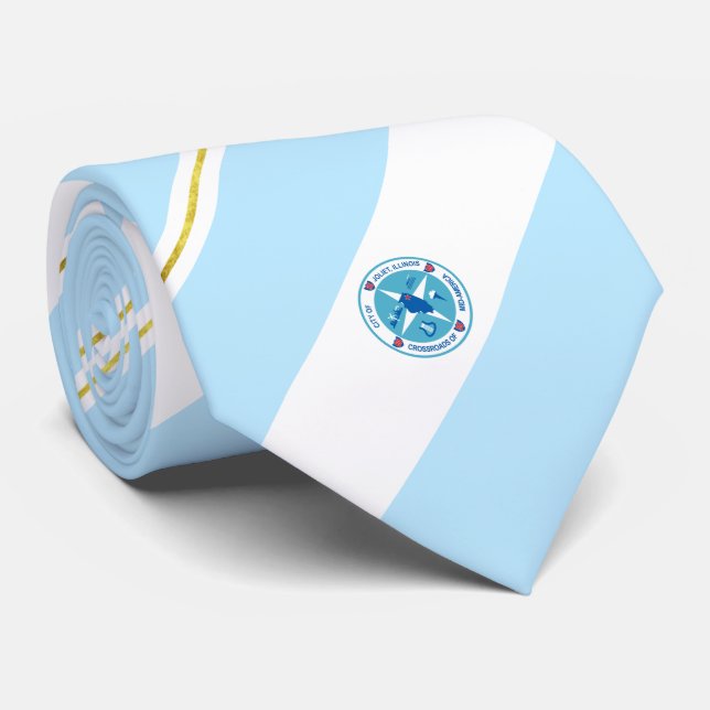 Corbata Bandera de la ciudad de Joliet (Illinois) (Enrollado)
