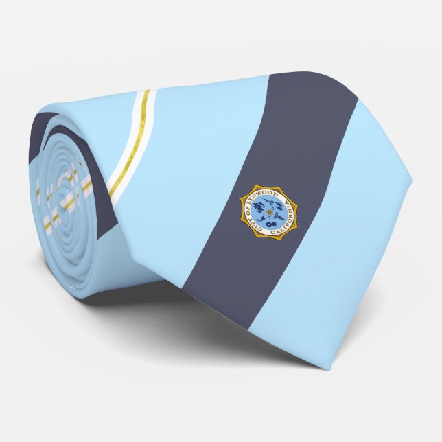 Corbata Bandera de la ciudad de Lynwood (California) Neck  (Enrollado)